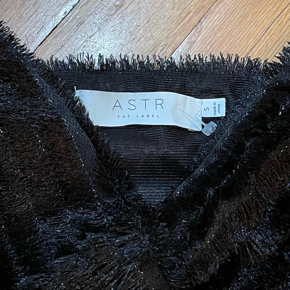 ASTR The Label Black Bodysuit Eyelash Fringe S - Picture 9 of 13